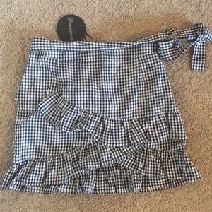 Princess Polly gingham tie mini skirt
